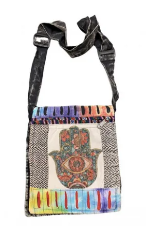 Cotton Patchwork Hamsa Eye Mini File Bag