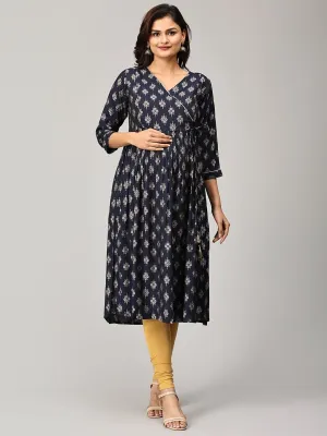 Crazy for Indigo Maternity and Nursing Anarkali Kurti