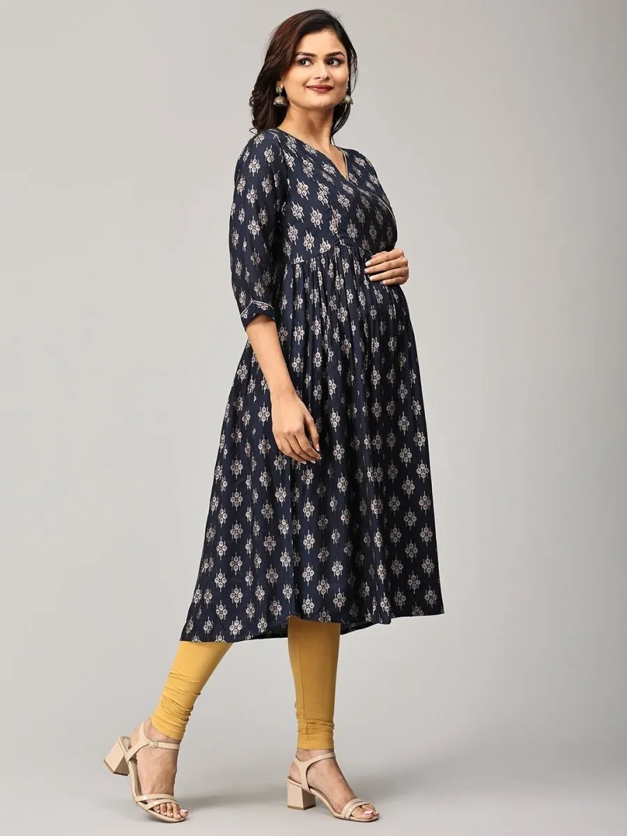 Crazy for Indigo Maternity and Nursing Anarkali Kurti