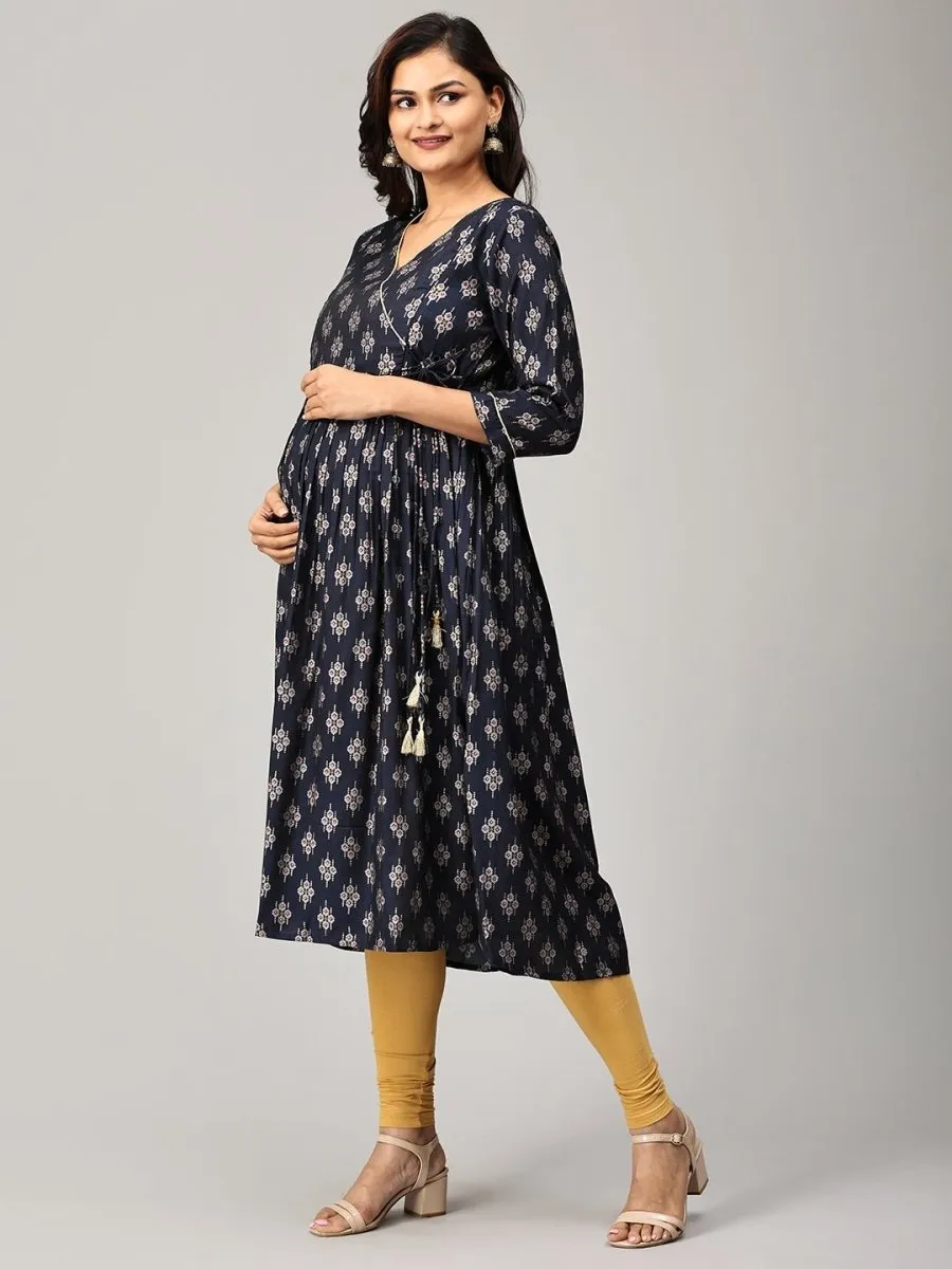 Crazy for Indigo Maternity and Nursing Anarkali Kurti