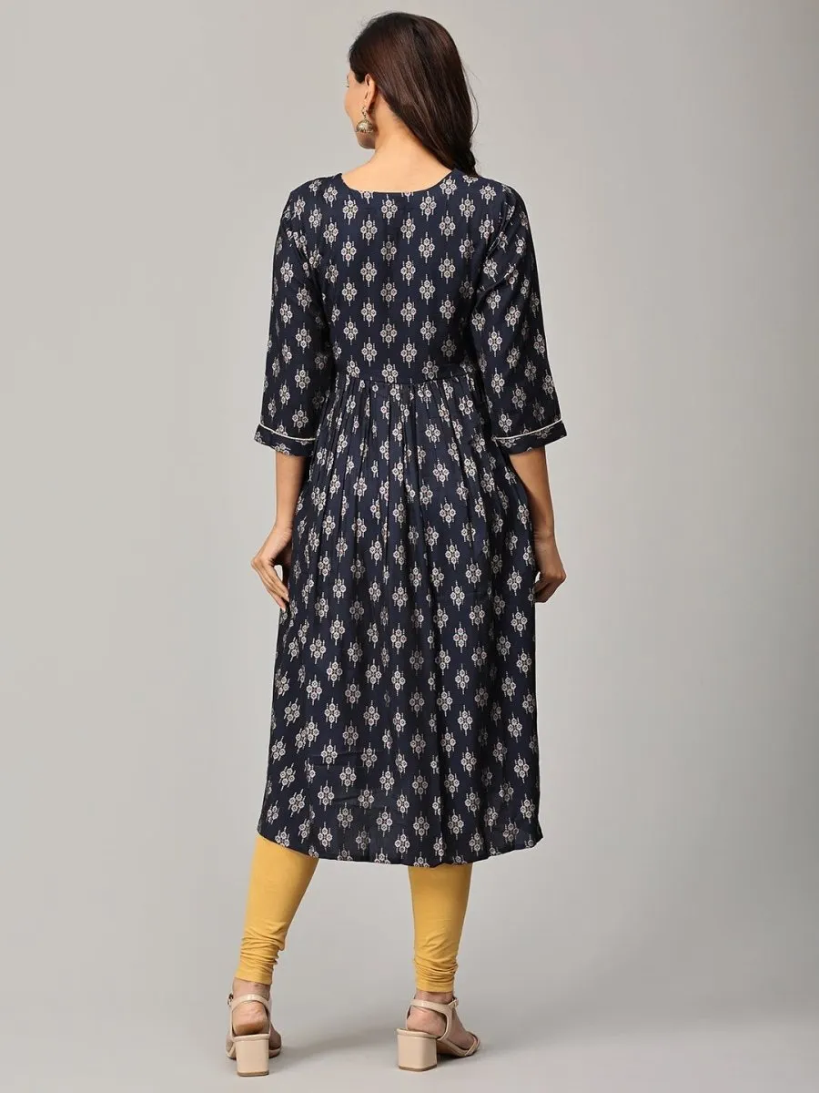 Crazy for Indigo Maternity and Nursing Anarkali Kurti