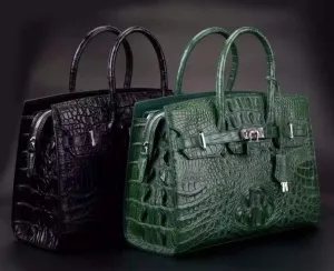 Crocodile Skin Leather Padlock Purse Office  Tote Bags For Women