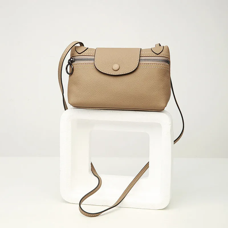 Crossbody bag women's popular new small bag niche lunch box bag Korean version genuine leather mini first layer cowhide underarm shoulder bag