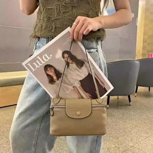 Crossbody bag women's popular new small bag niche lunch box bag Korean version genuine leather mini first layer cowhide underarm shoulder bag