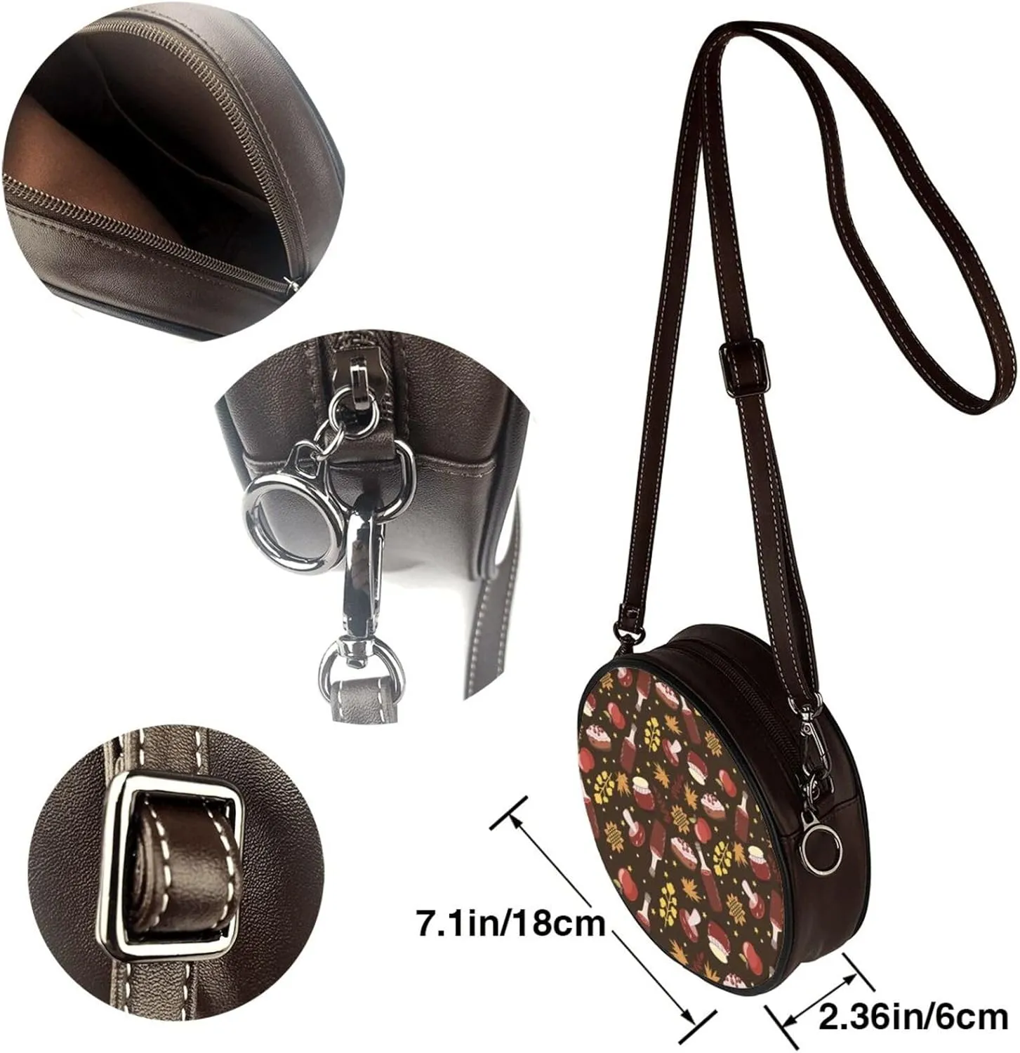 Crossbody Shoulder Bags for Women Small Round Satchel Handbags Purse