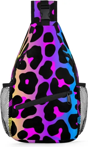 Crossbody Sling Bag for Women Men Animal Skin Colorful Fanny Pack Shoulder Bag Waterproof Anti Theft Bulk Chest Bag Running Hiking Athletic Trainer Travel Camping Outdoor Casual Crossbody Bags