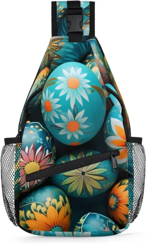 Crossbody Sling Bags for Women Men Easter Modern Egg Colorful Fanny Pack Shoulder Bag Waterproof Anti Theft Chest Bag Running Hiking Athletic Trainer Travel Camping Outdoor Casual Crossbody Bags