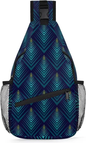 Crossbody Sling Bags for Women Men Geometric Abstract Colorful Fanny Pack Shoulder Bag Waterproof Anti Theft Bulk Chest Bag Running Hiking Athletic Trainer Travel Camping Outdoor Casual Crossbody Bags