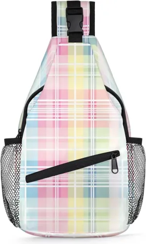 Crossbody Sling Bags for Women Men Rainbow Trellis Fanny Pack Shoulder Bag Waterproof Anti Theft Bulk Chest Bag Running Hiking Athletic Trainer Travel Camping Outdoor Casual Crossbody Bags