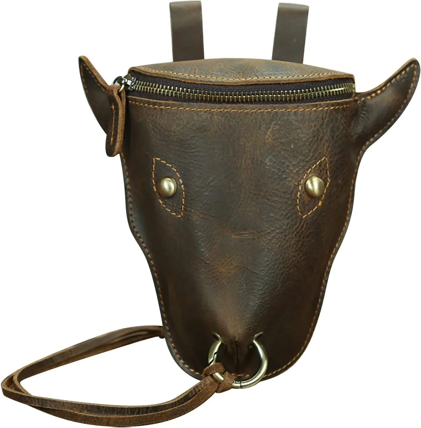 Crossbody Small Sling Backpack for Women Men Stadium Approved with Front Pocket for Concerts Classic Hiking Bag(Brown)