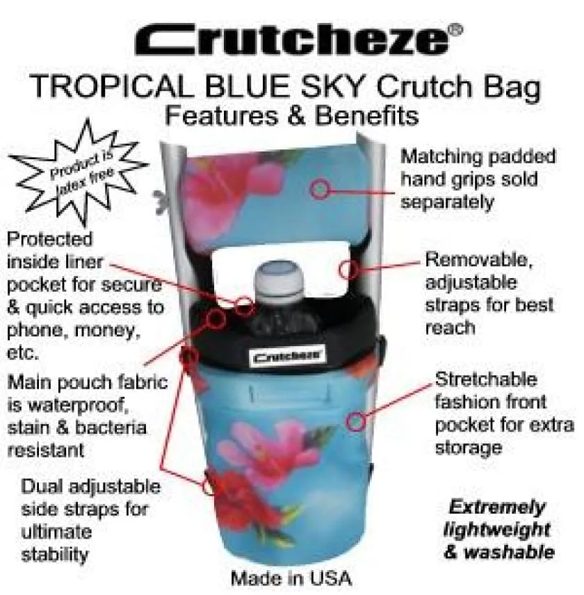 CRUTCHEZE CRUTCH BAG - TROPICAL BLUE SKY