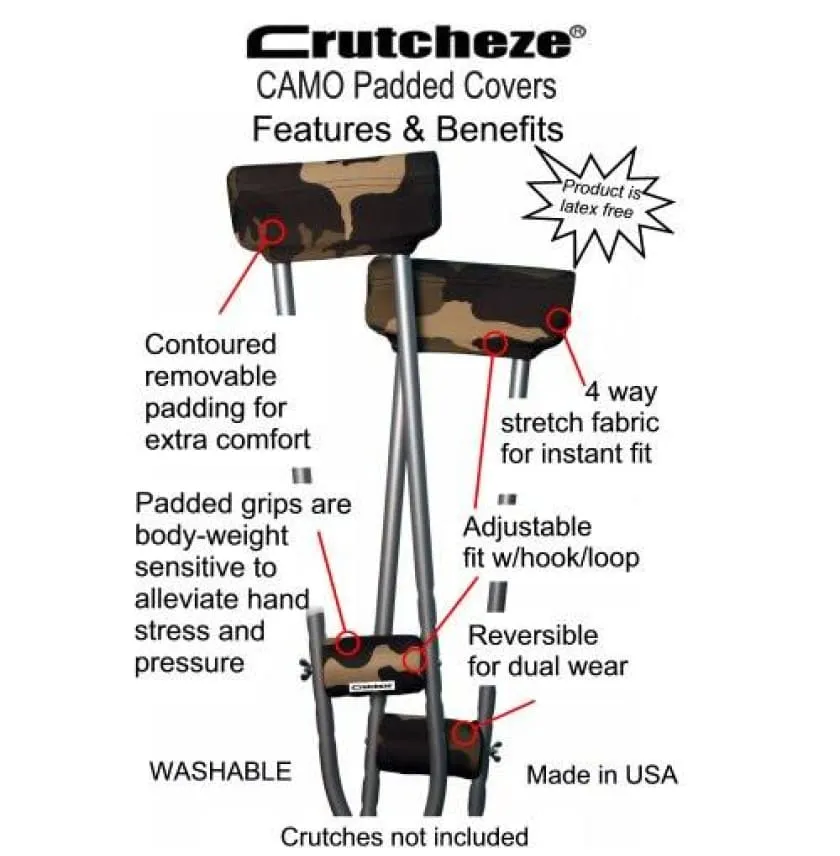 CRUTCHEZE CRUTCH PADDED COVERS - CAMO