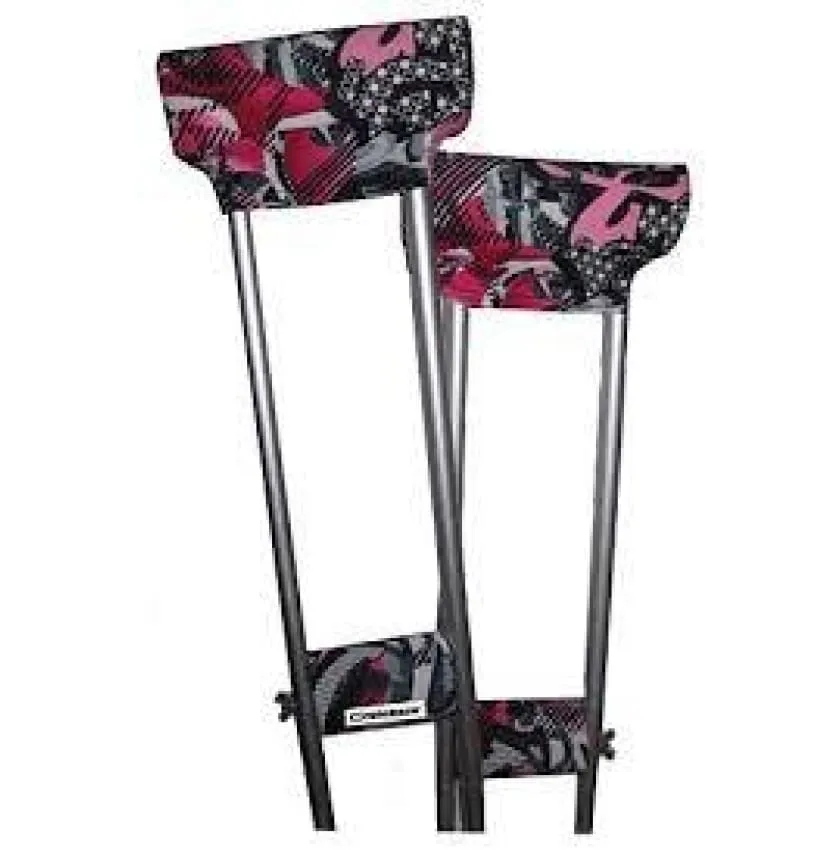 CRUTCHEZE CRUTCH PADDED COVERS - PINK GRAFFITI TATTOO