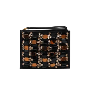 Crystal Embroided Wristlet