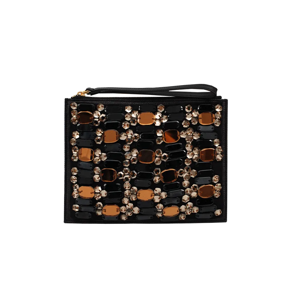 Crystal Embroided Wristlet