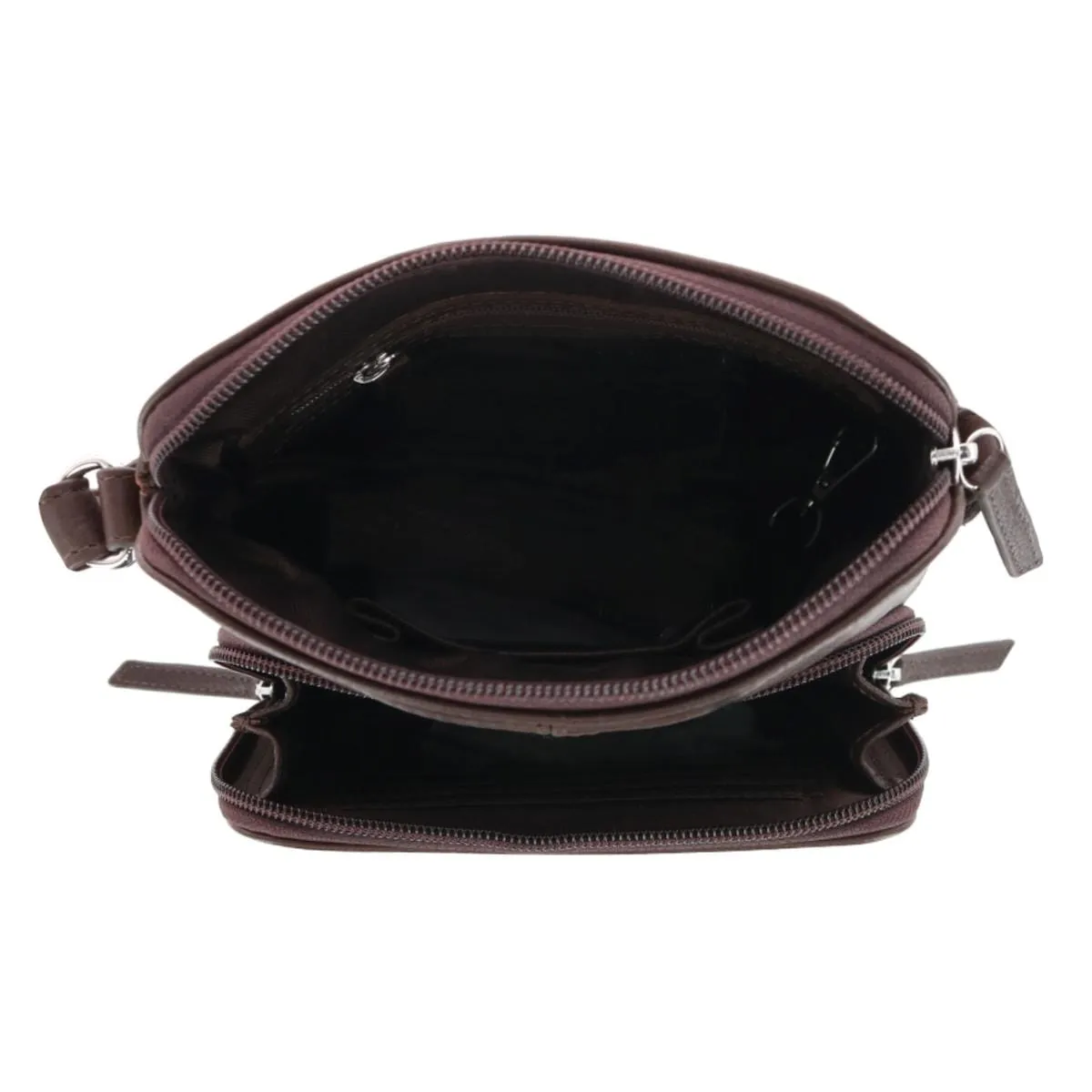 CTM® Women's Leather Small Crossbody Oganizer