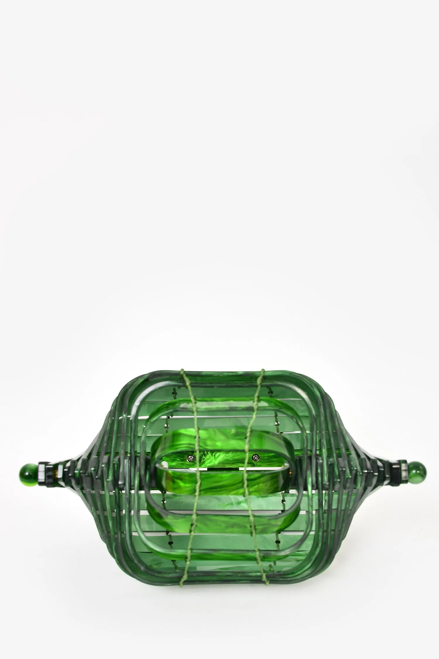Cult Gaia Green Acrylic 'Lilleth' Top Handle Bag