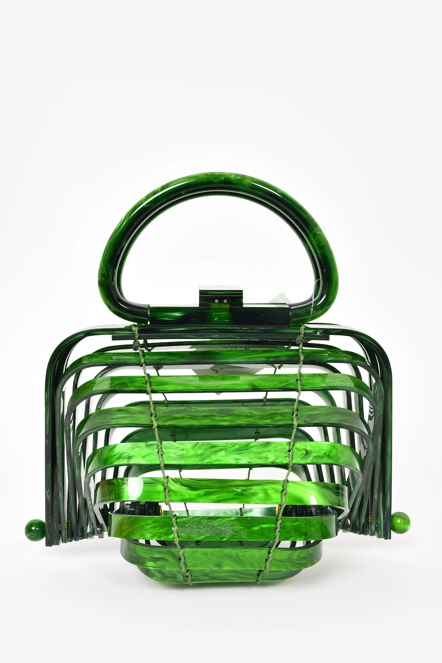 Cult Gaia Green Acrylic 'Lilleth' Top Handle Bag