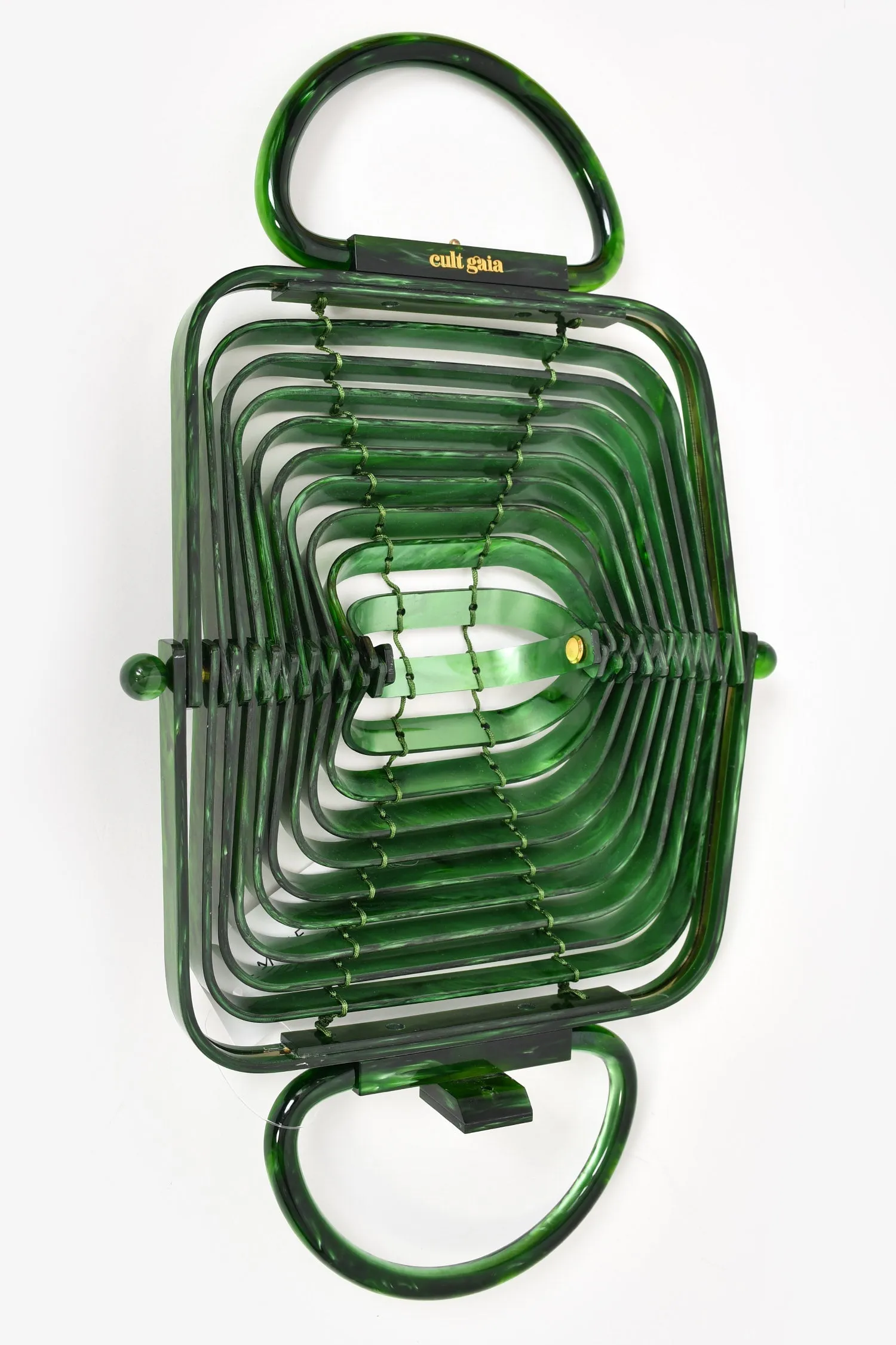 Cult Gaia Green Acrylic 'Lilleth' Top Handle Bag
