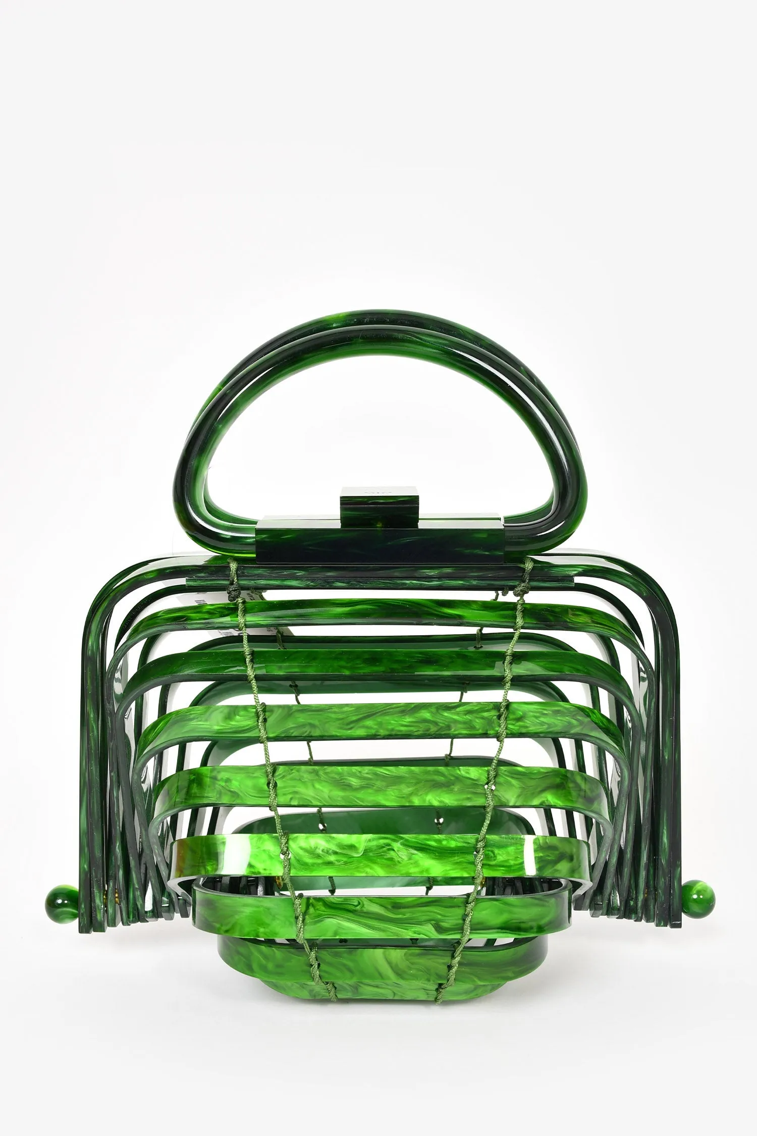 Cult Gaia Green Acrylic 'Lilleth' Top Handle Bag