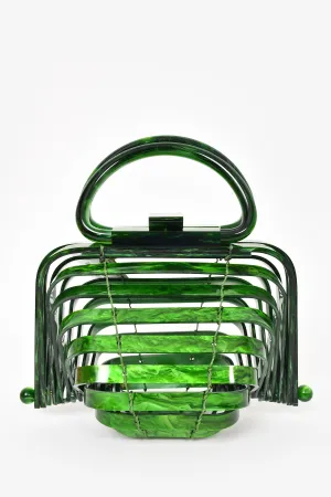 Cult Gaia Green Acrylic 'Lilleth' Top Handle Bag
