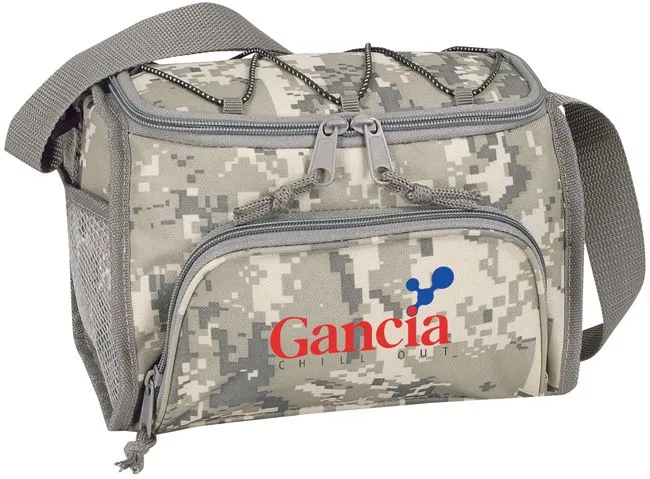 Custom Digital Camo 6 Pack Poly Cooler With Zippered Closure