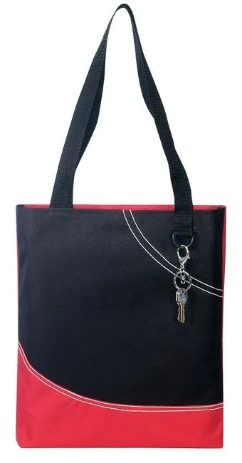 Custom Dual Handles Poly Tote Bag With D-Ring Attached