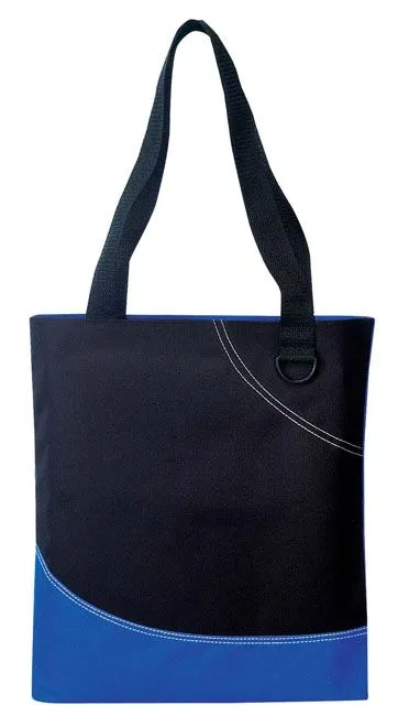 Custom Dual Handles Poly Tote Bag With D-Ring Attached