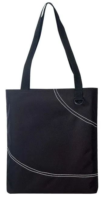 Custom Dual Handles Poly Tote Bag With D-Ring Attached