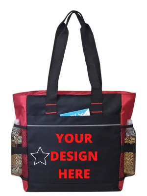 Custom Poly Zippered Tote Bag With Dual Side Mech Pocket