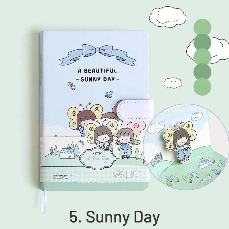 Cute Cartoon 3D Title Page Hardcover Diary