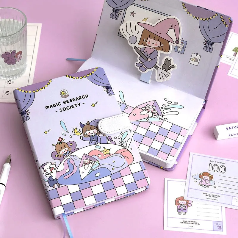 Cute Cartoon 3D Title Page Hardcover Diary