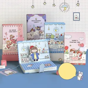 Cute Cartoon 3D Title Page Hardcover Diary