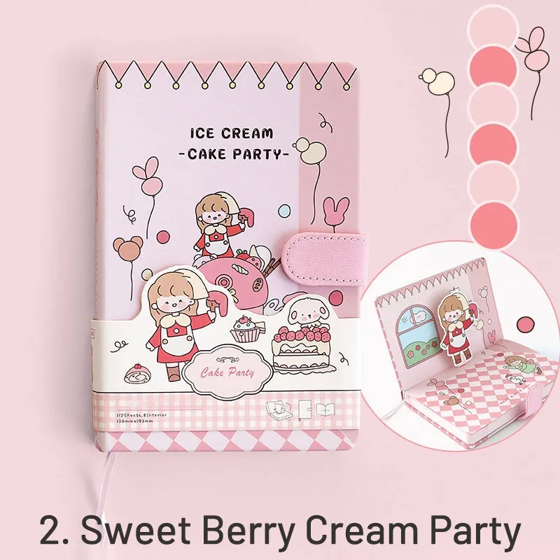 Cute Cartoon 3D Title Page Hardcover Diary