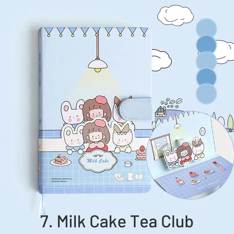 Cute Cartoon 3D Title Page Hardcover Diary
