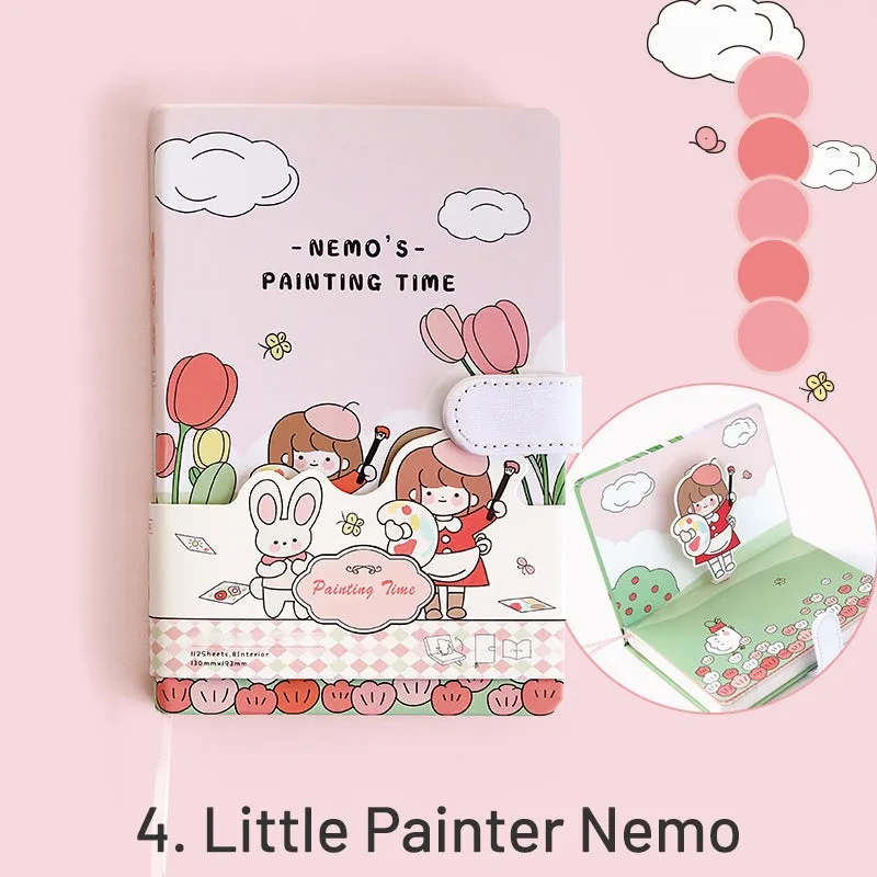 Cute Cartoon 3D Title Page Hardcover Diary