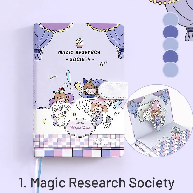 Cute Cartoon 3D Title Page Hardcover Diary