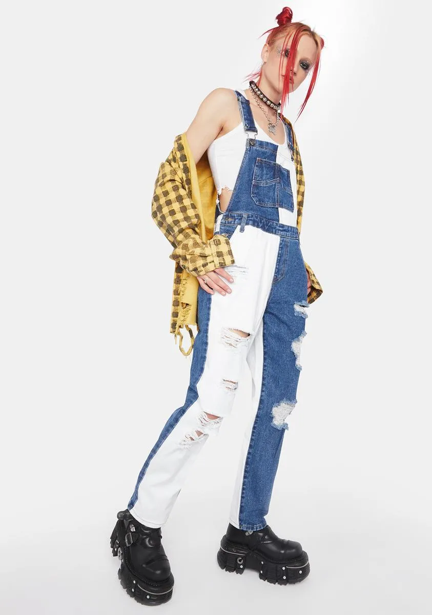 Darling Day Patchwork Overalls