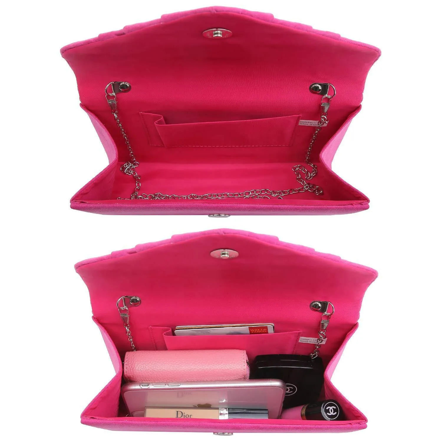 Dasein Women's Evening Bag Pleated Envelope Clutch l Dasein