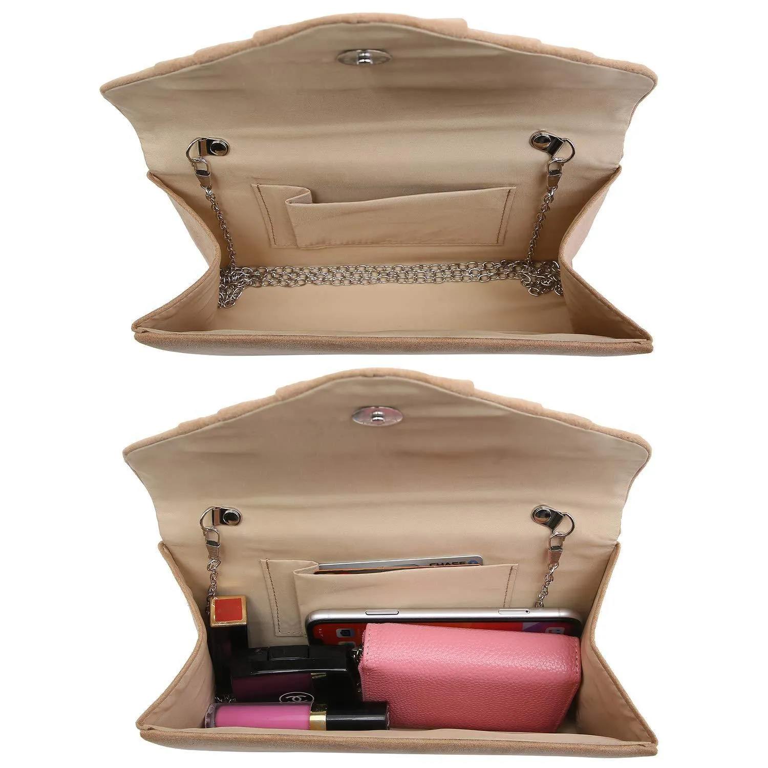 Dasein Women's Evening Bag Pleated Envelope Clutch l Dasein