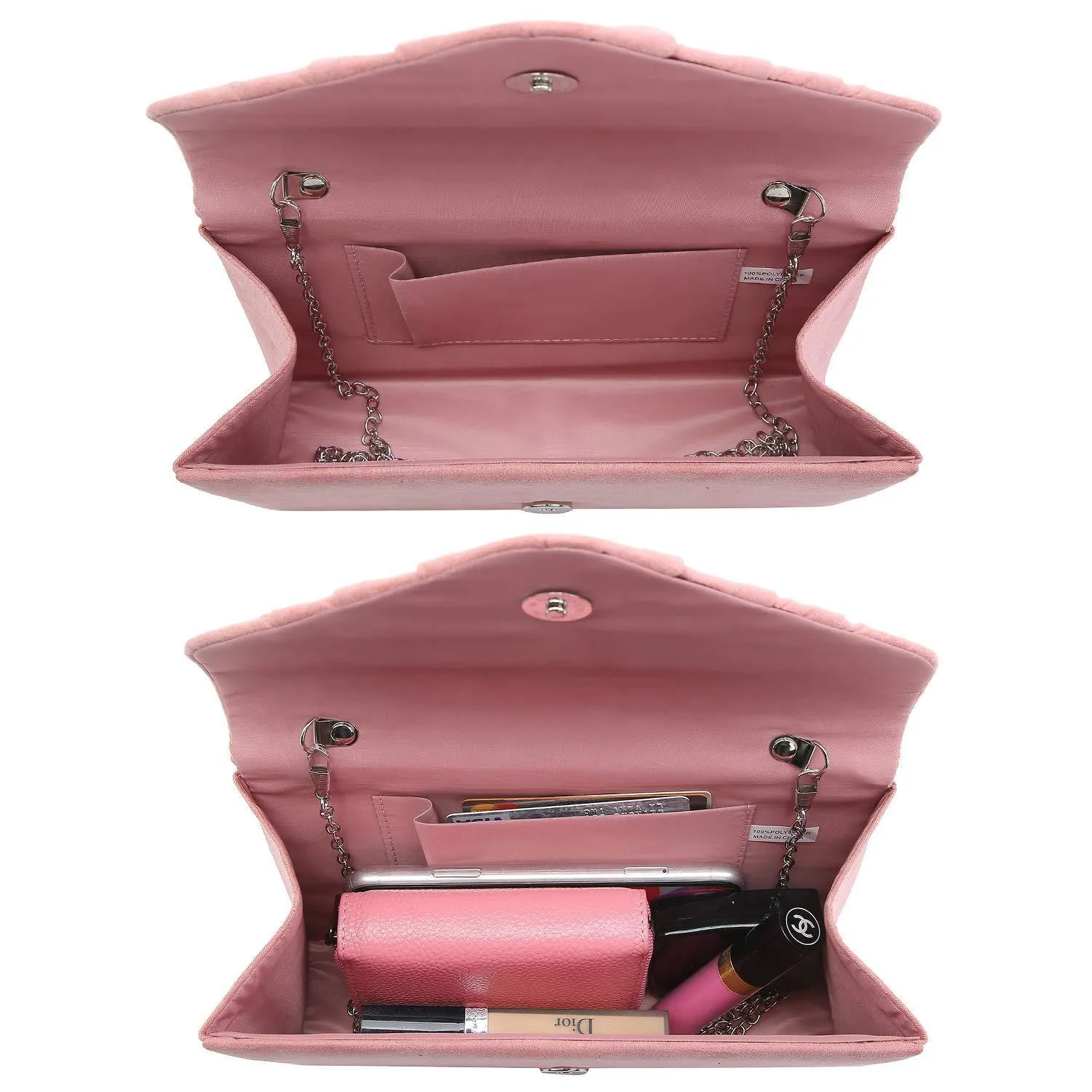 Dasein Women's Evening Bag Pleated Envelope Clutch l Dasein