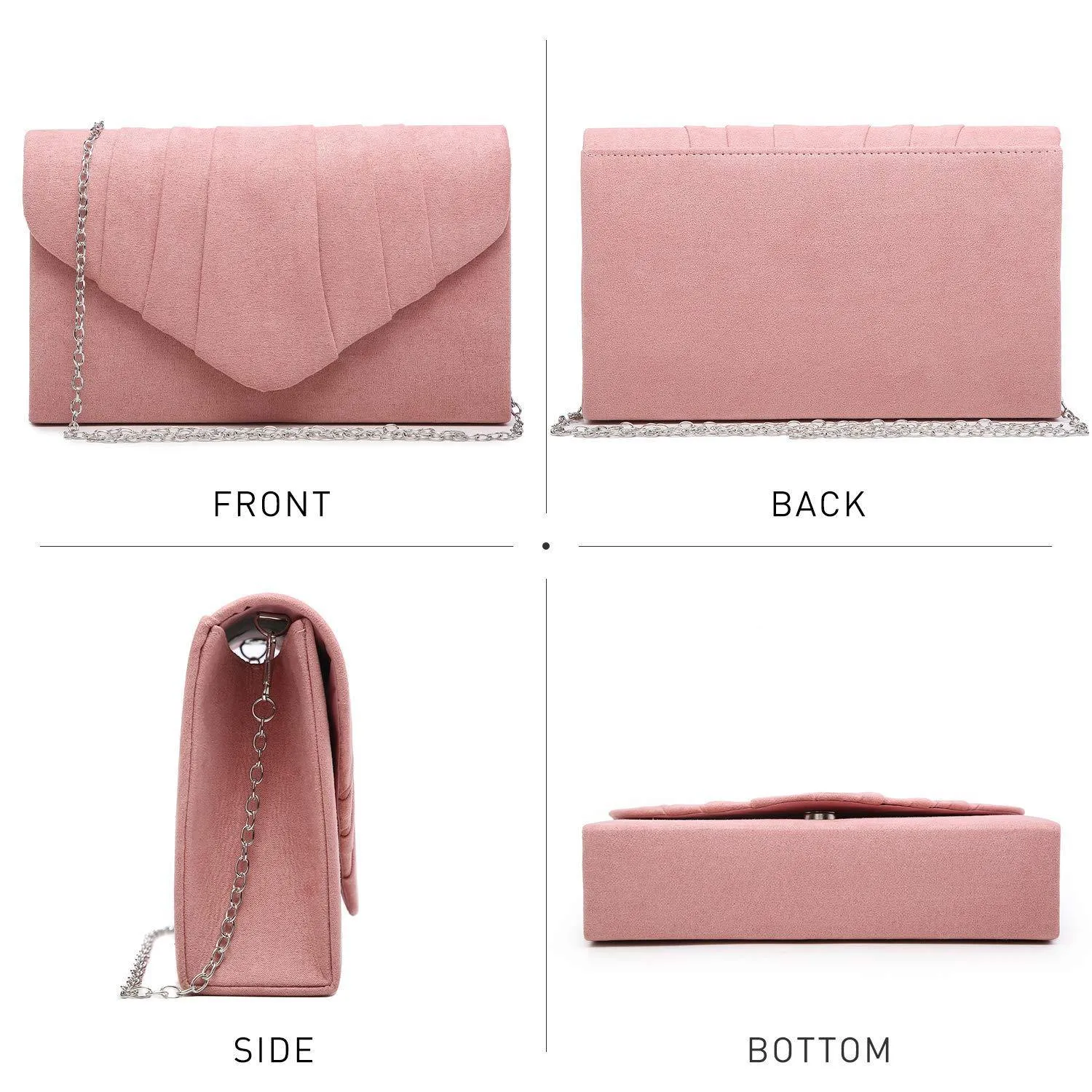 Dasein Women's Evening Bag Pleated Envelope Clutch l Dasein