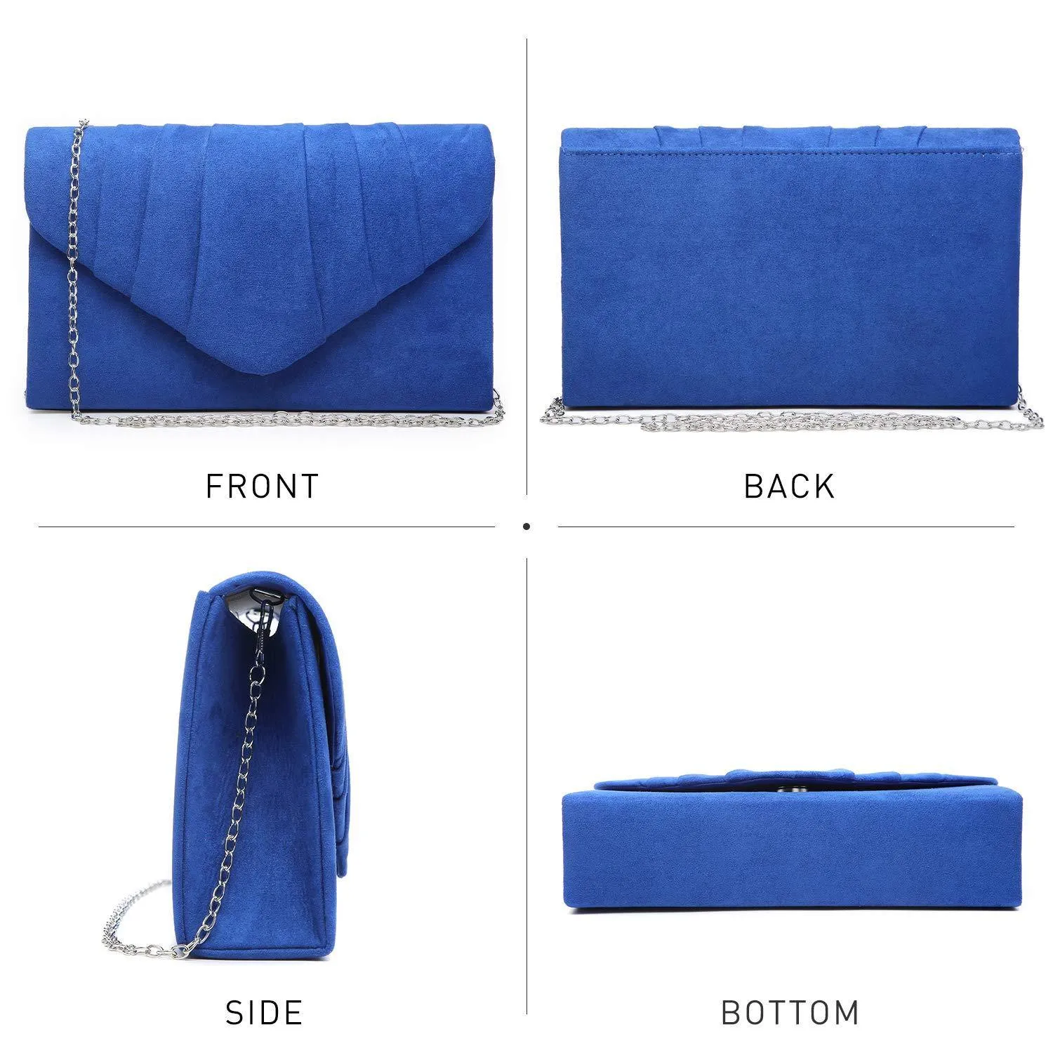 Dasein Women's Evening Bag Pleated Envelope Clutch l Dasein