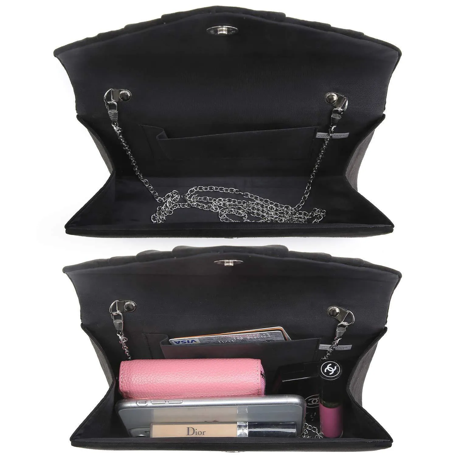 Dasein Women's Evening Bag Pleated Envelope Clutch l Dasein