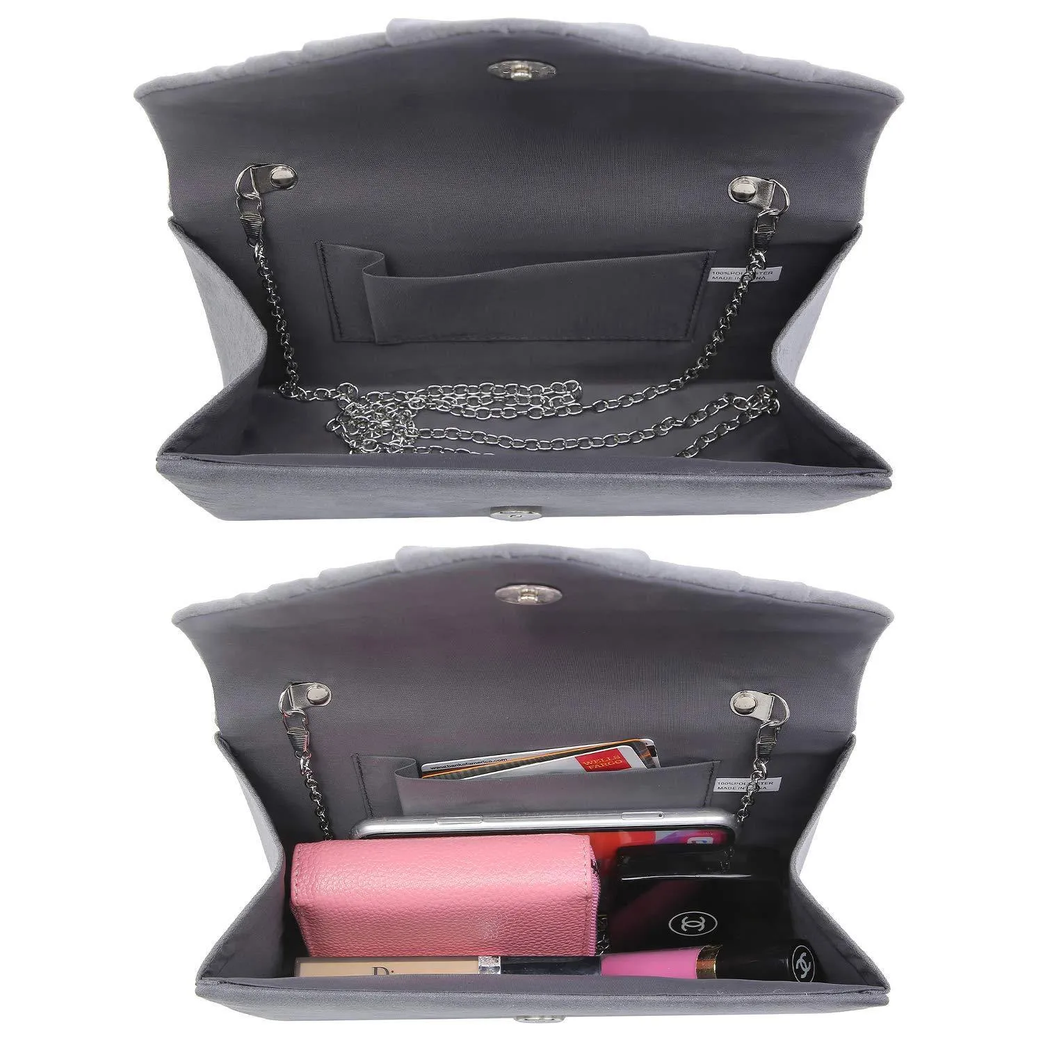 Dasein Women's Evening Bag Pleated Envelope Clutch l Dasein