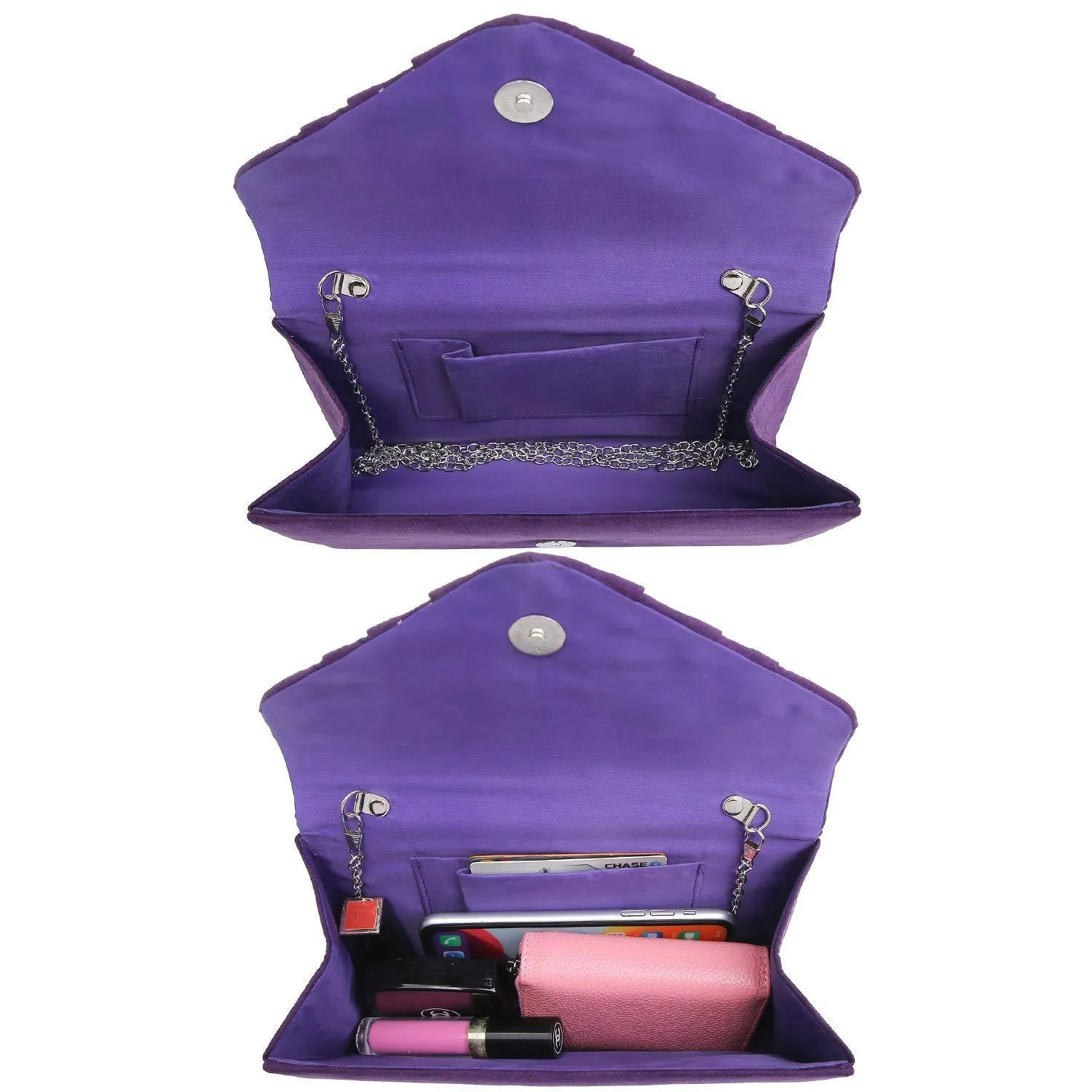 Dasein Women's Evening Bag Pleated Envelope Clutch l Dasein