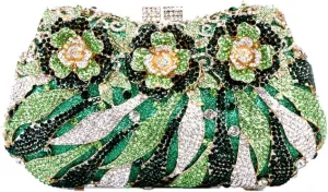 DEBIMY Luxury Sparkly Rose Crystal Evening Clutches Banquet Party Evening Bag Wedding Handbag Purses for Women