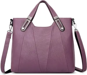 DEEVORCA Handbags for Women Elegant Woman Shoulder Bag Splice Design Shoulder Bags Retro Shoulder Bags for Women Ladies Hobo Bags Ladies Shopping Casual Shoulder Bags PU Leather