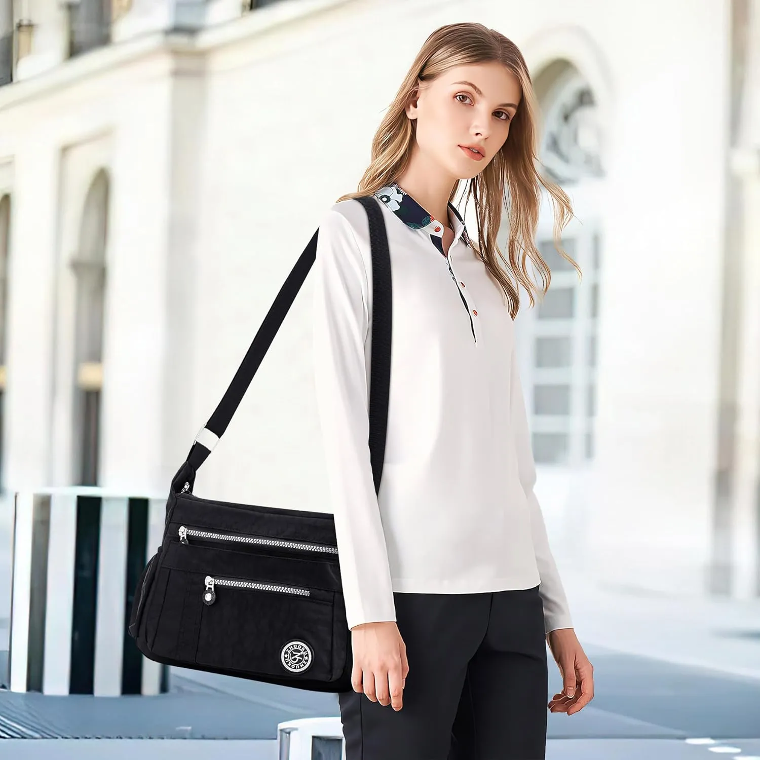 DEEVORCA Shoulder Bags Women's Casual Messenger Bag Fashion Multiple Pockets Nylon Waterproof Lightweight Shoulder Bag Daily Travel Work Shopping Shoulder Bags