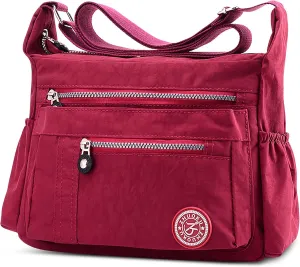 DEEVORCA Shoulder Bags Women's Casual Messenger Bag Fashion Multiple Pockets Nylon Waterproof Lightweight Shoulder Bag Daily Travel Work Shopping Shoulder Bags